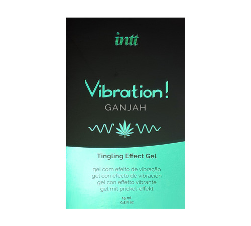 Рідкий вібратор Intt Vibration Ganjah (15 мл), густий гель, незвичайний смак, діє до 30 хвилин