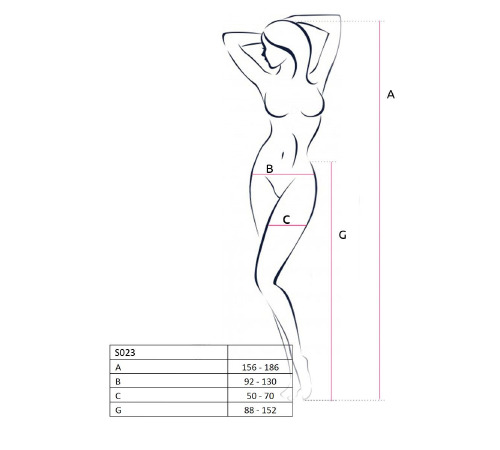 Еротичні колготки-бодістокінг Passion S023 black, імітація панчох із сексі ромбами та пояском