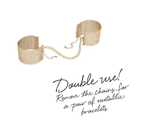 Наручники Bijoux Indiscrets Desir Metallique Handcuffs - Gold металлические, стильные браслеты