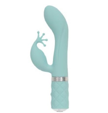 Роскошный вибратор-кролик Pillow Talk - Kinky Teal с кристаллом Сваровски, мощный