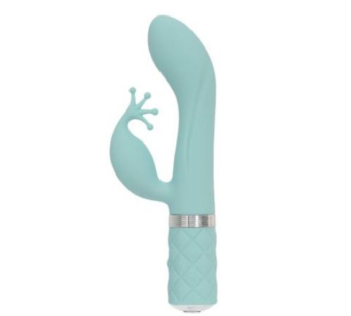 Роскошный вибратор-кролик Pillow Talk - Kinky Teal с кристаллом Сваровски, мощный