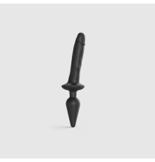 Анальная пробка с дилдо 2в1 Strap-On-Me SWITCH PLUG-IN REALISTIC DILDO Black L, диаметр 4,5/3,4 см