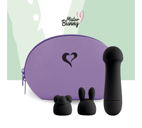 Мини-вибратор FeelzToys Mister Bunny Black с двумя насадками