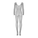 Сетчатый бодистокинг с длинным рукавом Obsessive Bodystocking N109 black S/M/L, черный, комбинезон
