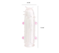Гелева насадка на пеніс шипами та кульками, добре тягнеться, розмір універсальний