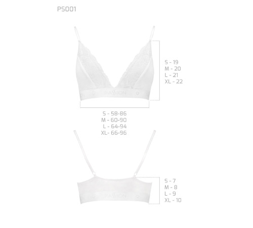 Эластичный топ с кружевом Passion PS001 TOP white, size M