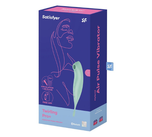 Смарт-вибратор для клитора с вакуумной стимуляцией Satisfyer Twirling Pro+ Mint