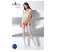 Бодистокинг Passion BS061 white, комбинезон, имитация чулок