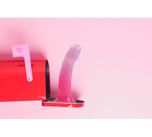 Фаллоимитатор с розовым градиентом и блестками Love To Love DILDOLLS - SUNRISE, ультрамягкий