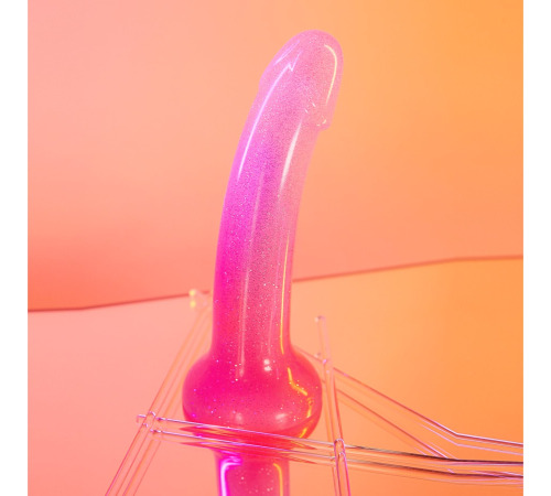 Фаллоимитатор с розовым градиентом и блестками Love To Love DILDOLLS - SUNRISE, ультрамягкий