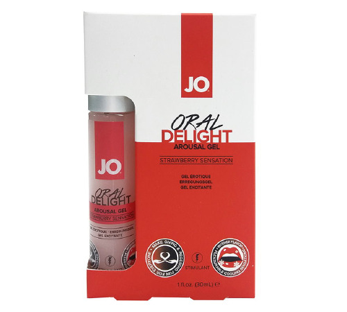 Гель для оральных ласк System JO Oral Delight - Strawberry Sensation (30 мл), эффект холод-тепло