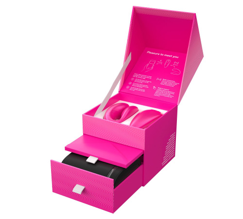 Смарт-вібратор для пар We-Vibe Chorus Cosmic Pink, сенсорне керування вібраціями стисненням пульта