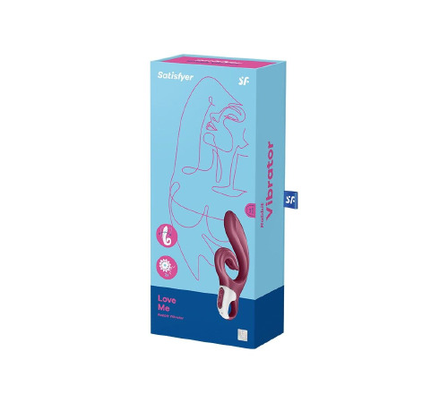 Вібратор-кролик Satisfyer Love Me Red, гнучкий, відросток з потрійним кінчиком