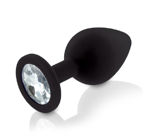 Набор анальных пробок с кристаллом Rianne S: Booty Plug Set Black, диаметр 2,7см, 3,5см, 4,1см