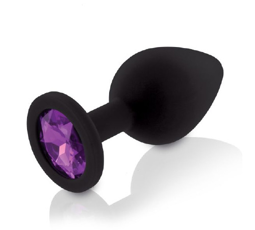 Набор анальных пробок с кристаллом Rianne S: Booty Plug Set Black, диаметр 2,7см, 3,5см, 4,1см