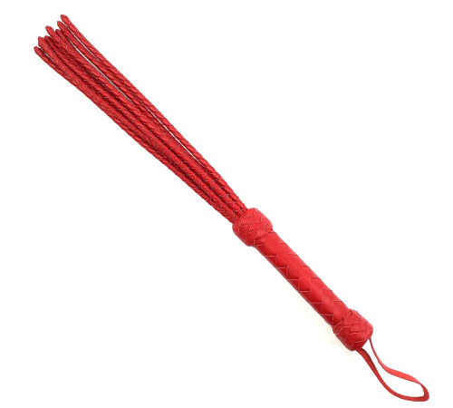 Флоггер БДСМ красный 9 хвостов Ручная работа