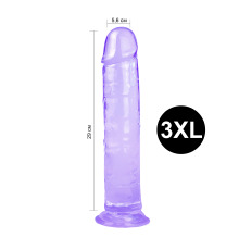 Гелевый реалистичный фаллоимитато Denis размер 3XL, Длина 29 см, Диаметр 5,6 см, Фиолетовый