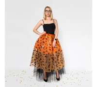 Оранжевая юбка из фатина с принтом на Хэллоуин размер XS-M