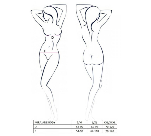Напівпрозоре боді з вирізами Passion Exclusive Mirajane Body black L/XL, чорне