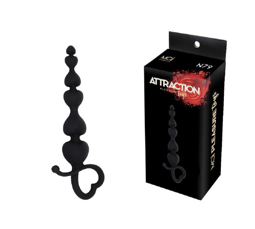 Анальные бусы MAI Attraction Toys №79 Black, длина 18см, диаметр 3,1см