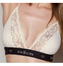 Эластичный топ с кружевом Passion PS001 TOP ecru, size L