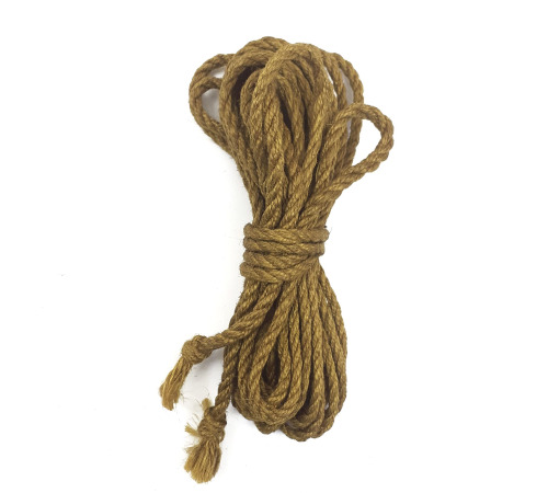 Джутова мотузка BDSM 8 метрів, 6 мм, колір золотий