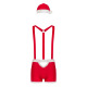 Мужской эротический костюм Санта-Клауса Obsessive Mr Claus L/XL, боксеры на подтяжках, шапочка