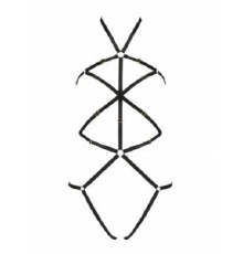 Портупея-боди из стреп IVENA black L/XL - Passion Exclusive