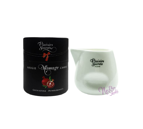 Массажная свеча Plaisirs Secrets Pomegranate (80 мл) подарочная упаковка, керамический сосуд