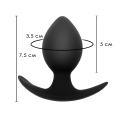 Силиконовая анальная пробка бархатная Один Шарик 35 мм, Черный