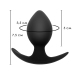 Силіконова анальна пробка оксамитова Одна кулька 35 мм, Чорний