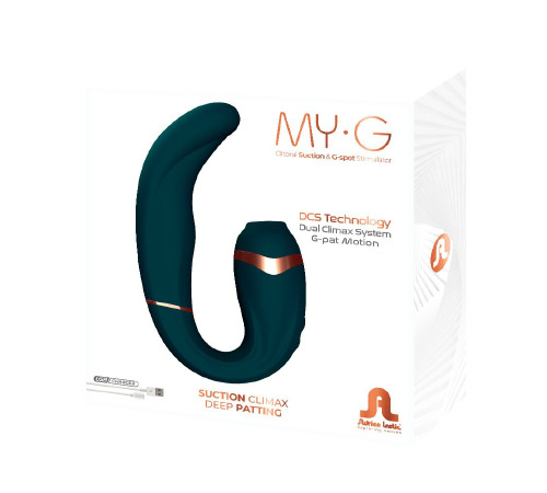 Вибратор с вакуумной стимуляцией клитора Adrien Lastic My G (Teal)
