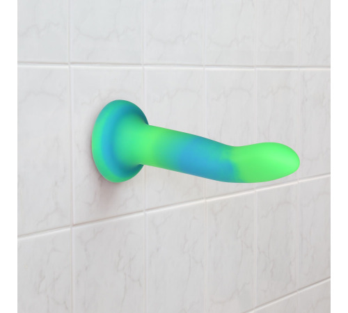 Фалоімітатор, що світиться в темряві, ADDICTION Rave 8″, Glow in the Dark Dildo Blue Green, 20,3 см