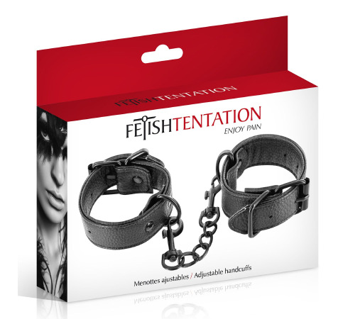 Наручники Fetish Tentation Adjustable Handcuffs, регулируемые, съемная цепочка с карабинами