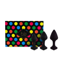 Набор силиконовых анальных пробок FeelzToys - Bibi Butt Plug Set 3 pcs Black