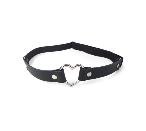 Гартер на ногу Сердце из натуральной кожи Art of Sex - Terri, цвет Черный (1шт.)