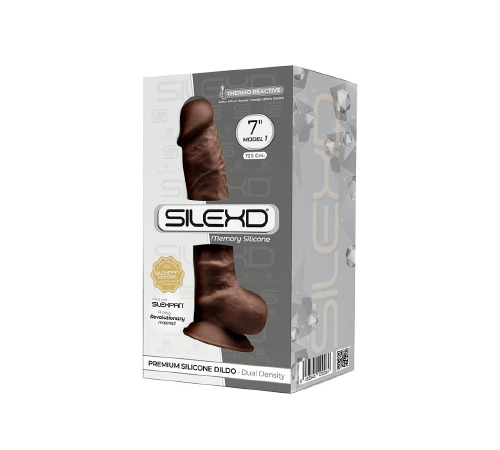 Фалоімітатор SilexD Johnny Brown (MODEL 1 size 7in), двошаровий, силікон +Silexpan, діаметр 3,8см