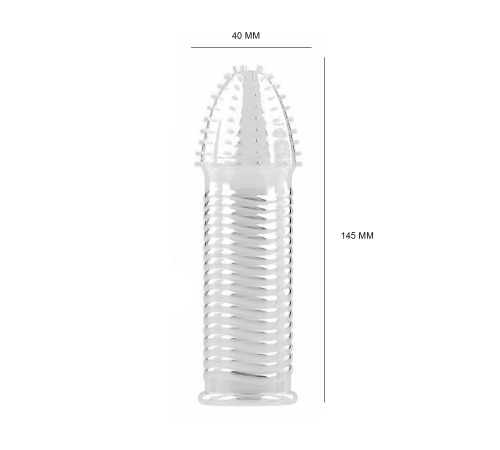 Гелевая насадка на пенис с шипами и волнами, хорошо тянется, размер универсальный