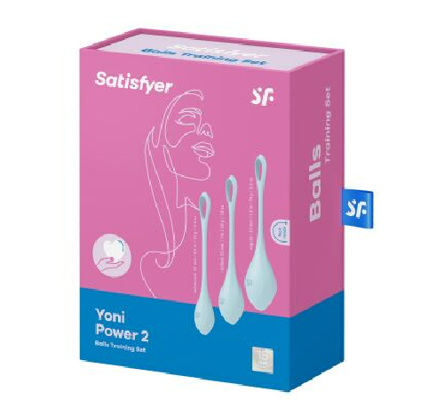 Набір йоні намистин Satisfyer Yoni Power 2 Light Blue, диаметр 2-2,5-3см, вес 22-44-73г