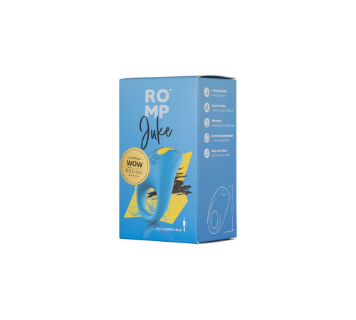 Эрекционное виброкольцо Romp Juke, особая изогнутая виброголовка, 10 вариантов стимуляции