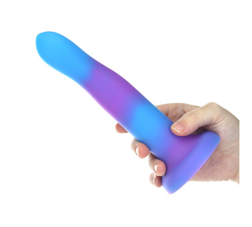 Светящийся в темноте фаллоимитатор ADDICTION Rave 8″ Glow in the Dark Dildo Blue Purple, 20,3 см