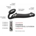Безремінний страпон з вібрацією Strap-On-Me Vibrating Black M, діаметр 3,3 см, пульт ДК, регульований