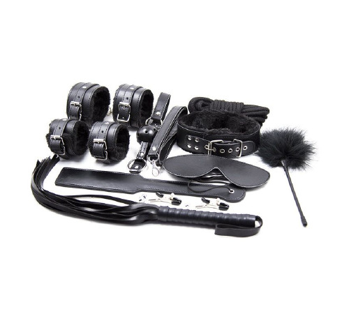 Набір для BDSM MAI Bondage Set, 10 елементів, внутрішнє плюшеве оздоблення