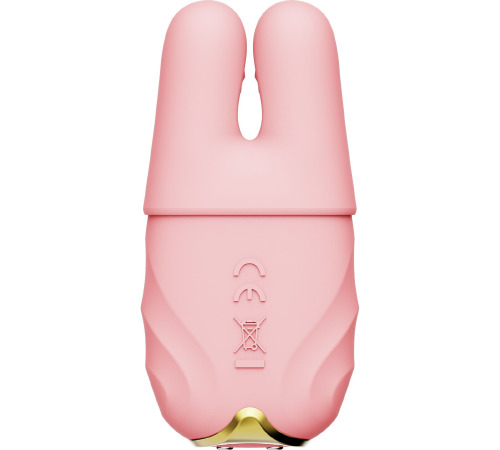 Смарт-вібратор для грудей Zalo - Nave Coral Pink, пульт ДК, робота через додаток