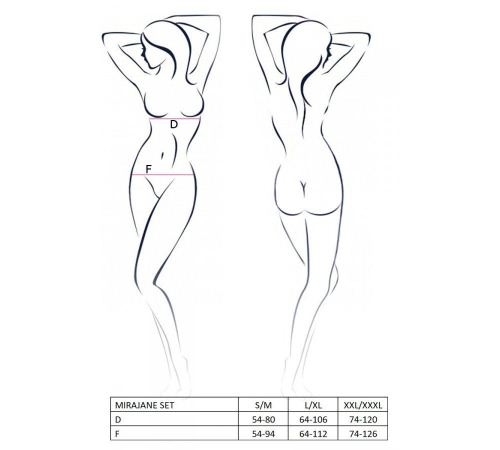 Комплект белья MIRAJANE SET black XXL/XXXL - Passion Exclusive: поддерживающий лиф-топ и трусики