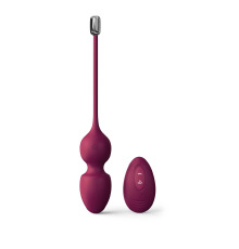 Вагинальные шарики Dorcel LOVE BALLS PLUM, вибрации и движения внутреннего шарика, пульт ДУ