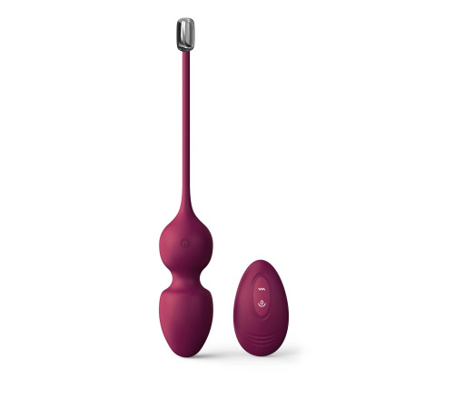 Вагинальные шарики Dorcel LOVE BALLS PLUM, вибрации и движения внутреннего шарика, пульт ДУ