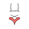 Комплект белья Passion PEONIA SET XXL/XXXL red, бра, трусики