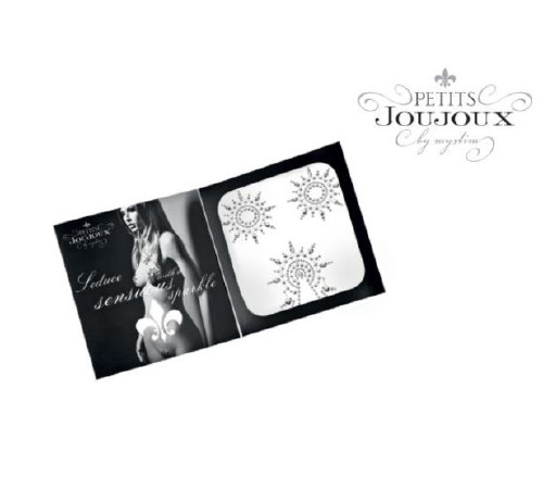 Пэстис из кристаллов Petits Joujoux Gloria set of 3 - Silver, украшение на грудь и вульву