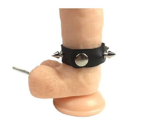 Кольцо для пениса Penis Ring с шипами и поводком, натуральная кожа Art of Sex